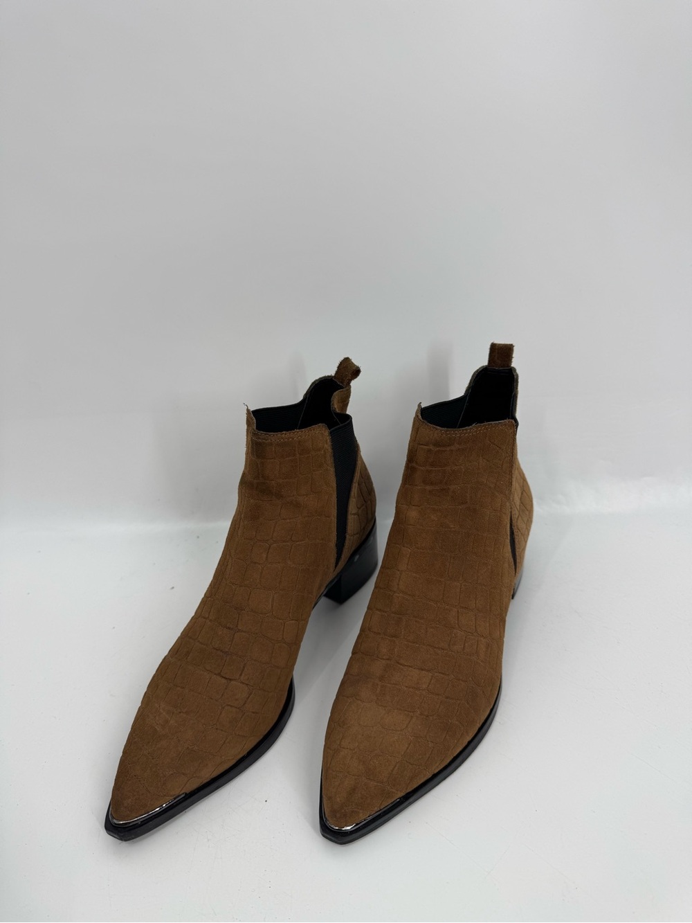 Marc Fisher Mlyale Croco- Embossed Chelsea Boots Pull On Womens Size 6M
